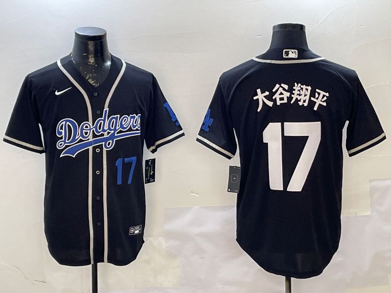 Men Los Angeles Dodgers #17 Ohtani Black Fashion Game 2025 Nike MLB Jersey style 3010
